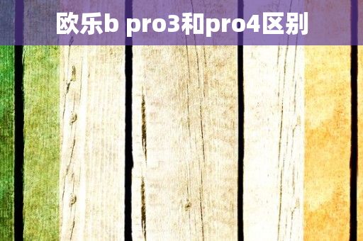 欧乐b pro3和pro4区别