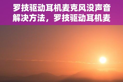 罗技驱动耳机麦克风没声音解决方法，罗技驱动耳机麦克风没声音怎么设置