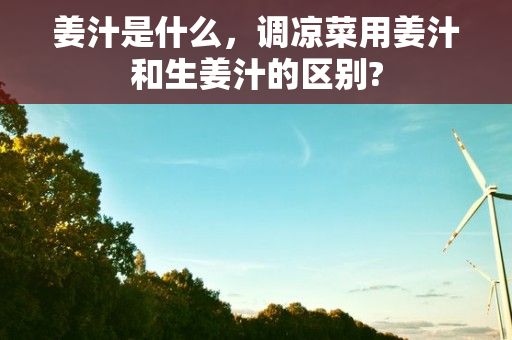 姜汁是什么，调凉菜用姜汁和生姜汁的区别?