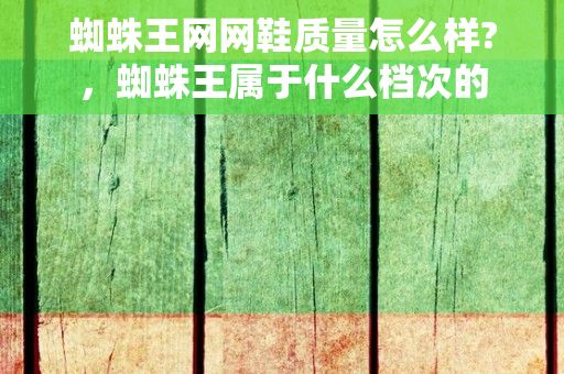 蜘蛛王网网鞋质量怎么样?，蜘蛛王属于什么档次的